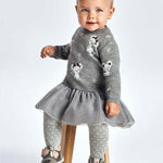 Mayoral Children's Dress Tulle Long Sleeve Gray Code: 11-02923-026