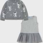 Mayoral Children's Dress Tulle Long Sleeve Gray Code: 11-02923-026