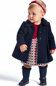 Mayoral Kids Coat Long for Girl Navy Blue Code: 11-02434-071