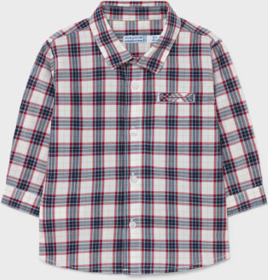 Mayoral Children's Shirt Plaid Long Sleeve for Boy Red Code: 11-02145-056