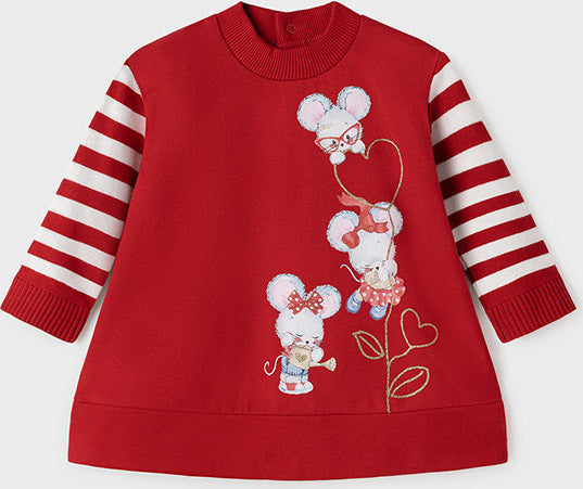 Mayoral Children's Dress Long Sleeve Red Code: 11-02927-073