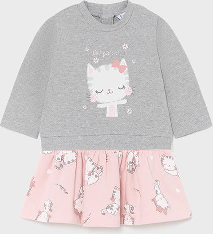 Mayoral Children's Dress Long Sleeve Gray Code: 11-02925-042