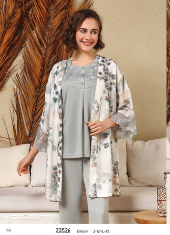 Three-piece cotton pajama from the Turkish brand Tuba 23526