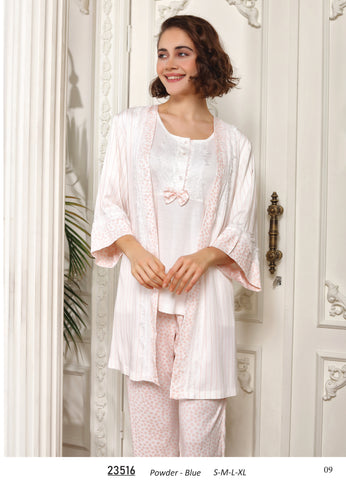 Three-piece cotton pajama from the Turkish brand Tuba 23516
