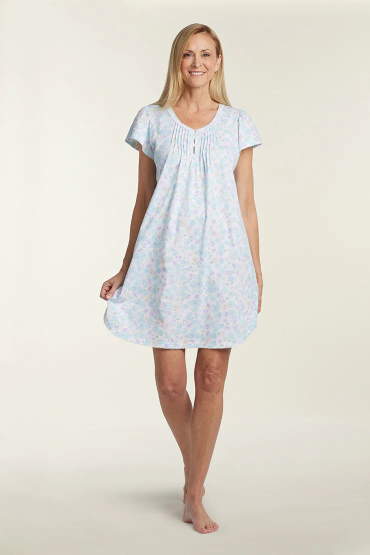 SILKYKNIT NIGHTGOWN - SHORT GOWN/SHORT SLEEVES 208401
