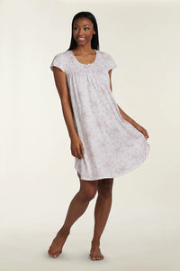 SILKYKNIT NIGHTGOWN - SHORT GOWN/SHORT SLEEVES 209412X