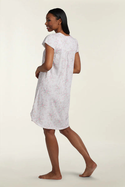 SILKYKNIT NIGHTGOWN - SHORT GOWN/SHORT SLEEVES 209412X