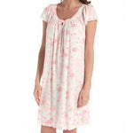 Miss Elaine 209414 New Sofiknit Short Gown Peach/Ivory Floral Monotone
