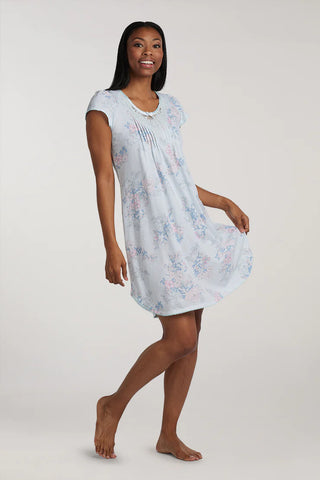 SILKYKNIT NIGHTGOWN - SHORT GOWN/SHORT SLEEVES