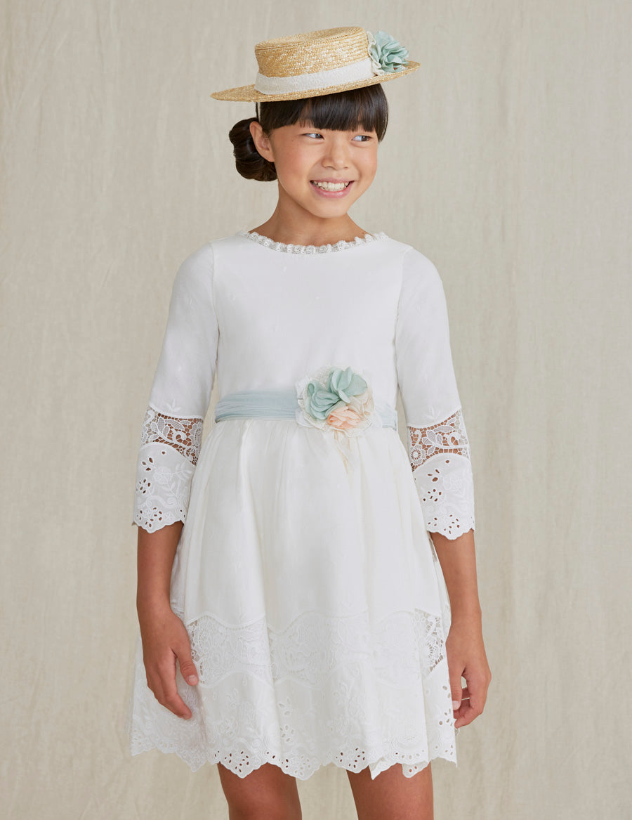 EMBROIDERED BATISTE DRESS FOR GIRL 5032-6