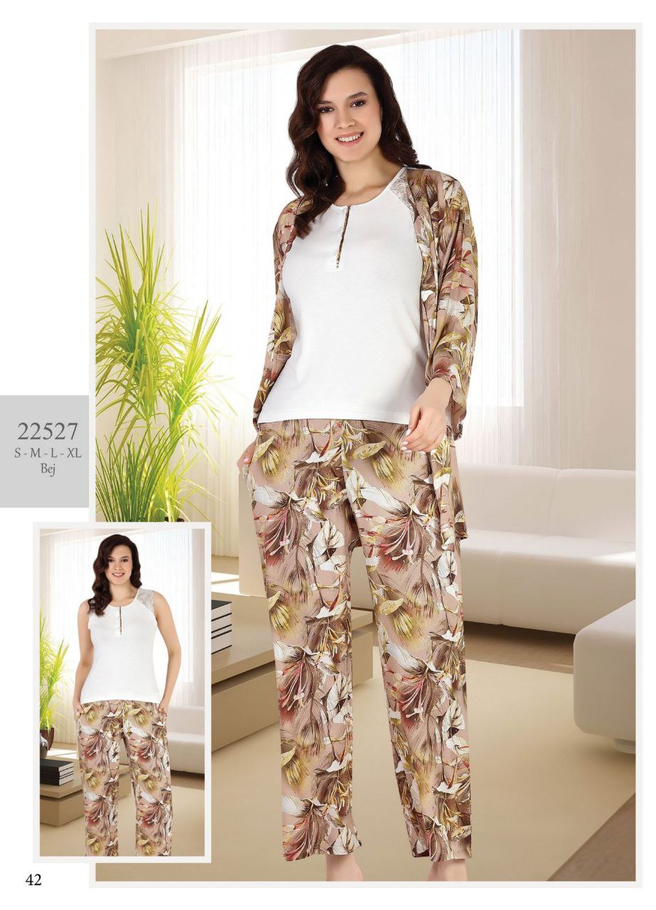 Three-piece cotton pajama from the Turkish brand Tuba 22527