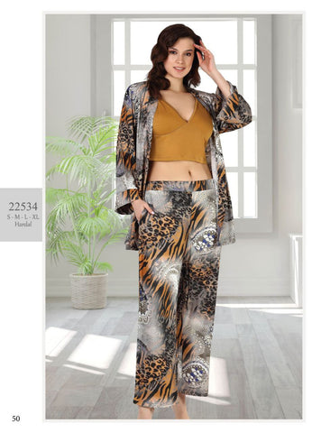 Three-piece cotton pajama from the Turkish brand Tuba 22534