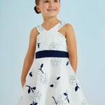 Sleeveless Dress w/Floral Print & Belt 5045-2