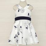 Sleeveless Dress w/Floral Print & Belt 5045-2