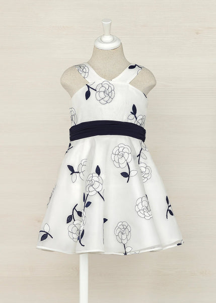 Sleeveless Dress w/Floral Print & Belt 5045-2