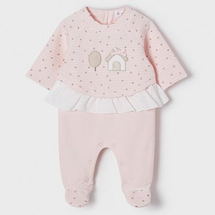 Newborn girl's quilted sweatshirt romper Art. 11-02658-011