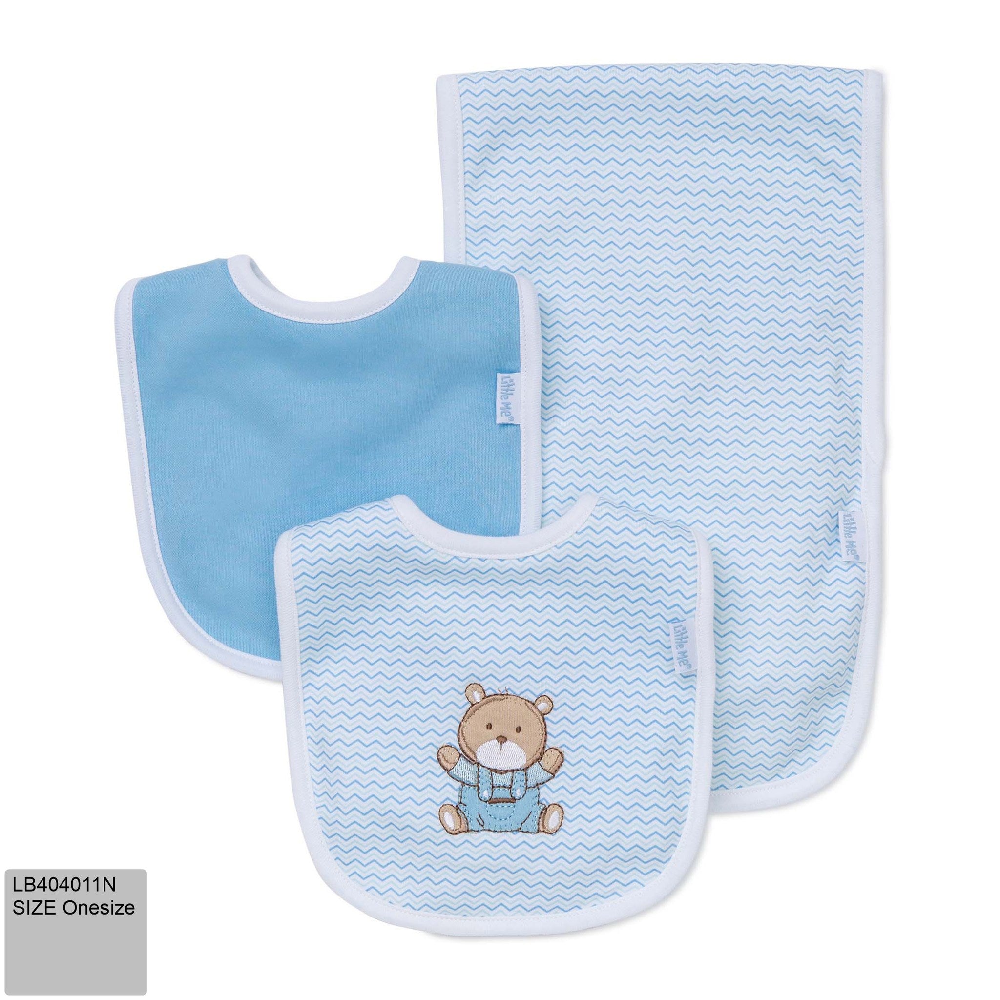 100% Cotton Waterproof BIB & BURP (3 Pcs) Set for babies 404011