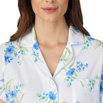 White Ground Blue Floral Soft Jersey Knits Capri Pj CH91903-155