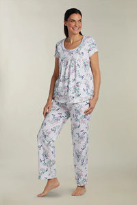 100% COTTON KNIT PAJAMA SET - SHORT SLEEVES 419812