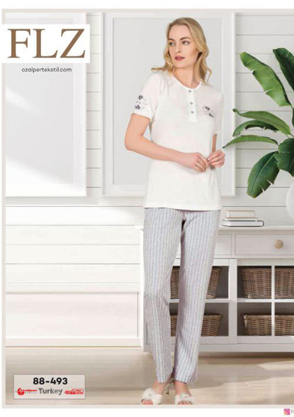 FLZ Short Sleeve Pajamas Set 88-493