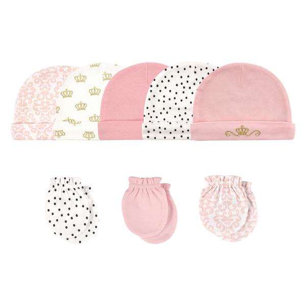 Hudson Baby Cotton Cap and Scratch Mitten Set, Crown Hudson Baby  ID: 51485