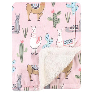 Hudson Baby Plush Blanket with Sherpa Back, Llama Hudson Baby  ID: 53921