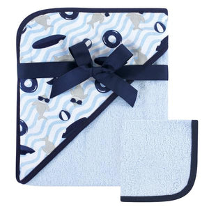 Hudson Baby Cotton Hooded Towel and Washcloth, Shark Hudson Baby  ID: 57124