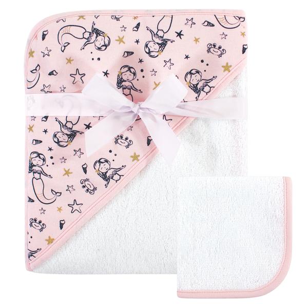 Hudson Baby Cotton Hooded Towel and Washcloth, Mermaid Hudson Baby  ID: 57125