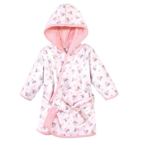 Hudson Baby Cotton Rich Bathrobe, Pink Gray Floral Hudson Baby  ID: 57880