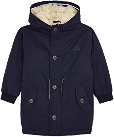 Mayoral - Faux Fur Parka Coat for Boys - 4475, Navy