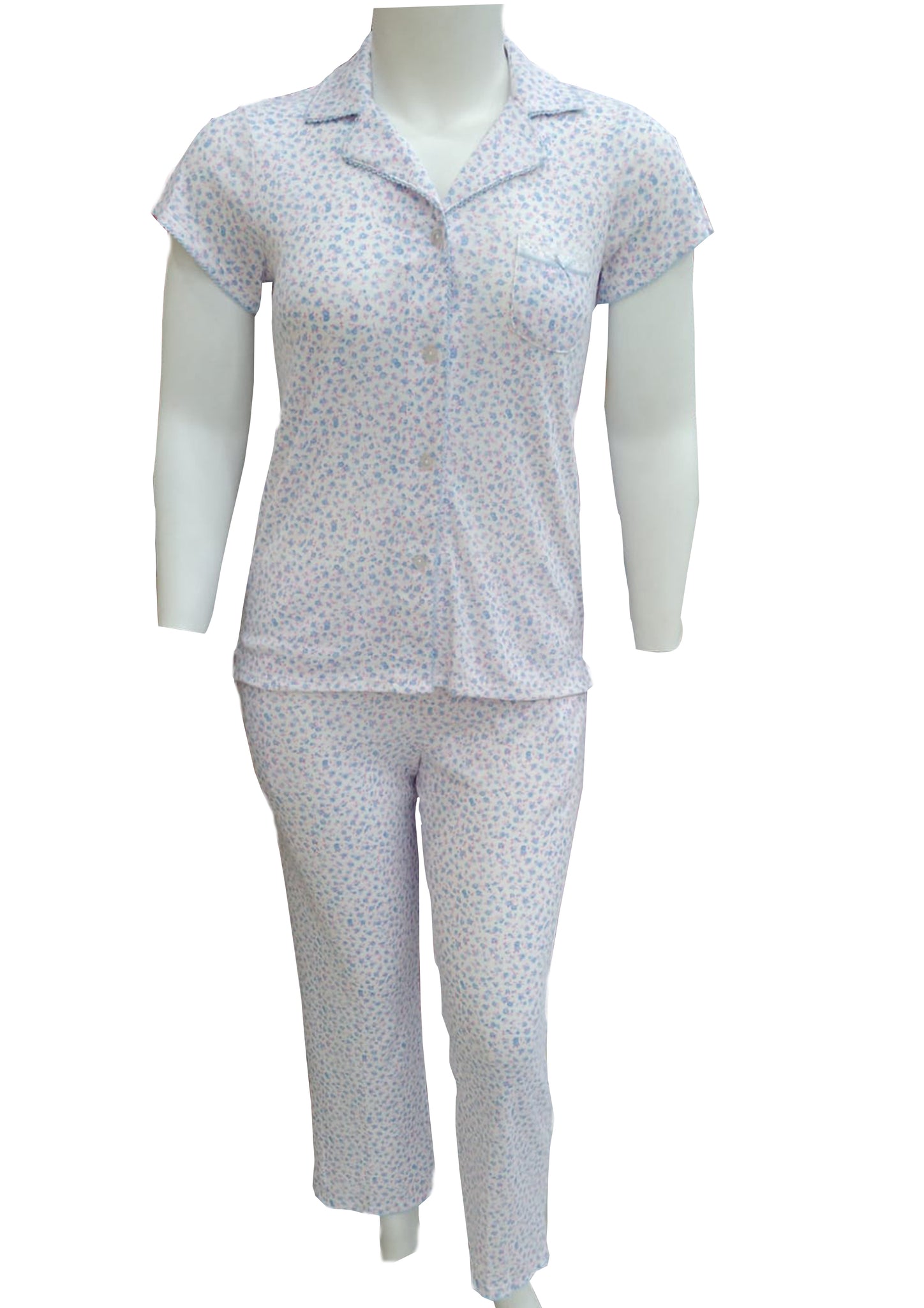 100% COTTON KNIT PAJAMA SET - SHORT SLEEVES 428801