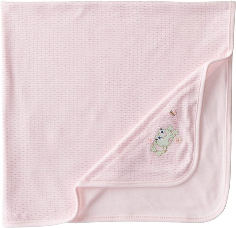 Little Me Baby-Girls Newborn Leap Frog Tag Along Blanket, Pink Print, 853936