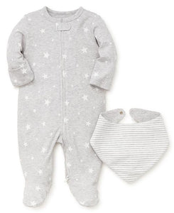 FOOTED ONE PIECE WITH BIB