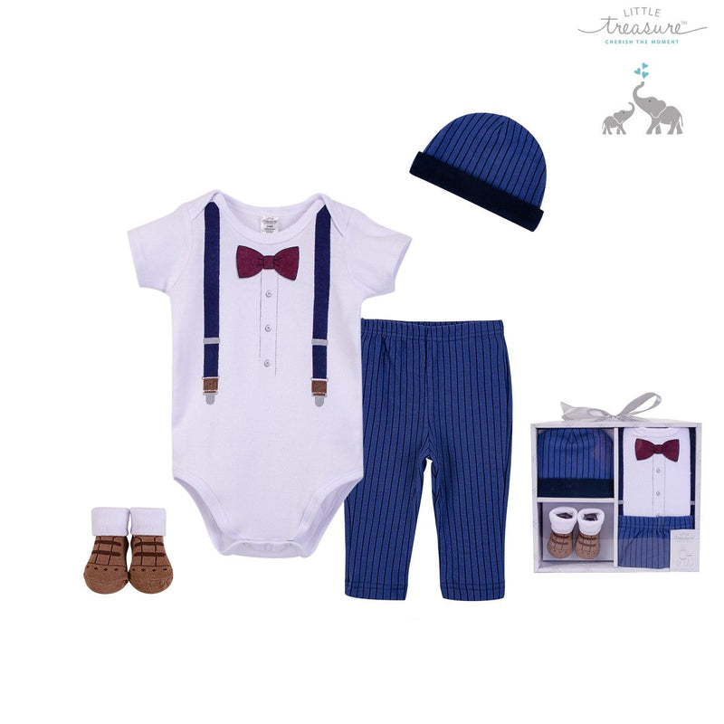 LITTLE TREASURE NEW BORN BABY CLOTHING GIFT SET 4PCS 77002