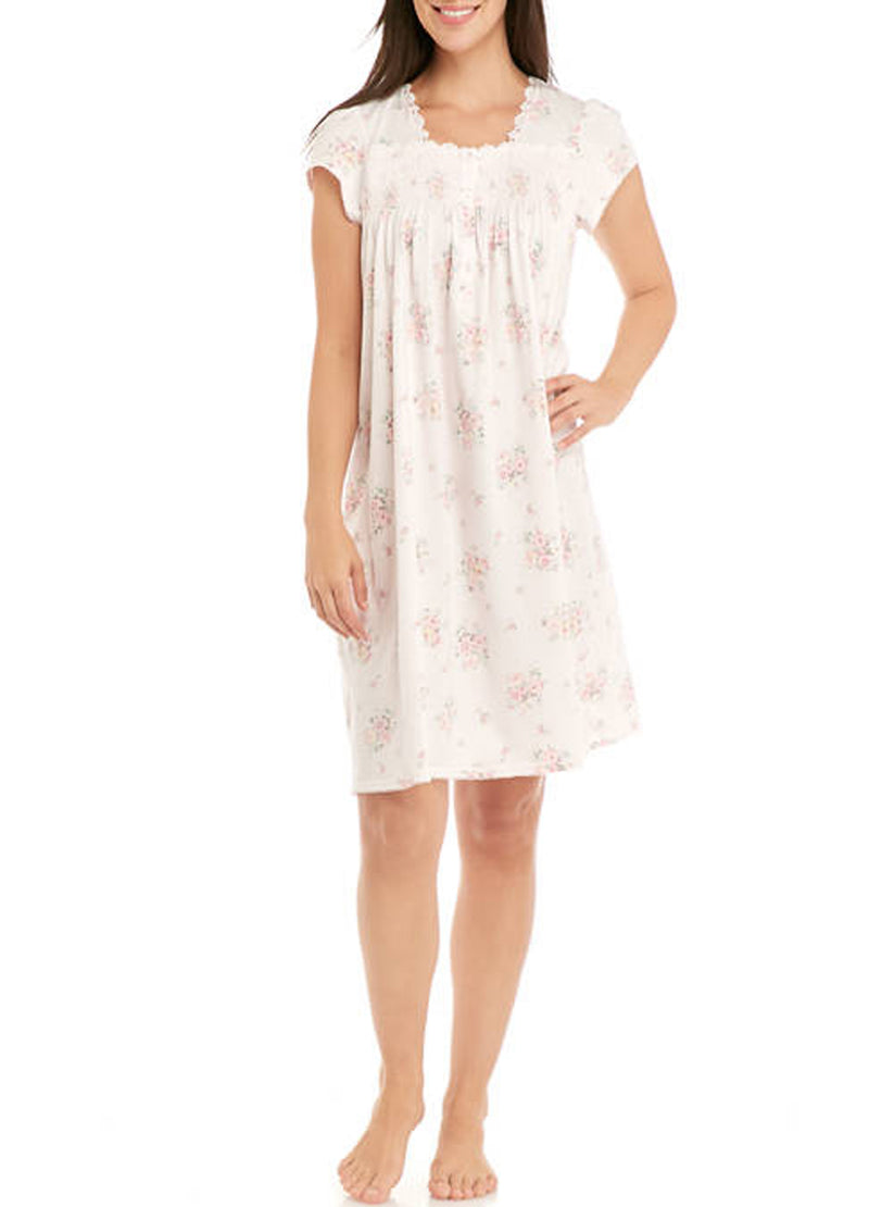 Silky Knit Short Floral Nightgown  209410