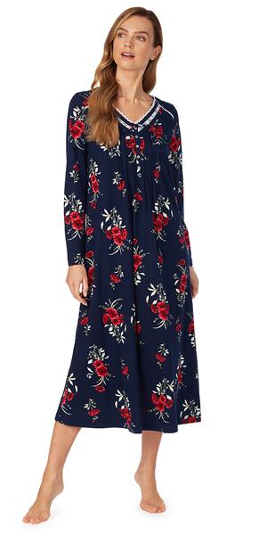 Midnight Floral Long Nightgown 82050