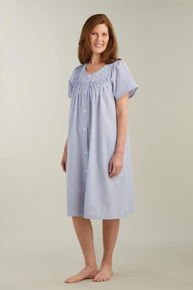 SEERSUCKER ROBE - SHORT ROBE/SHORT SLEEVE 852610-147