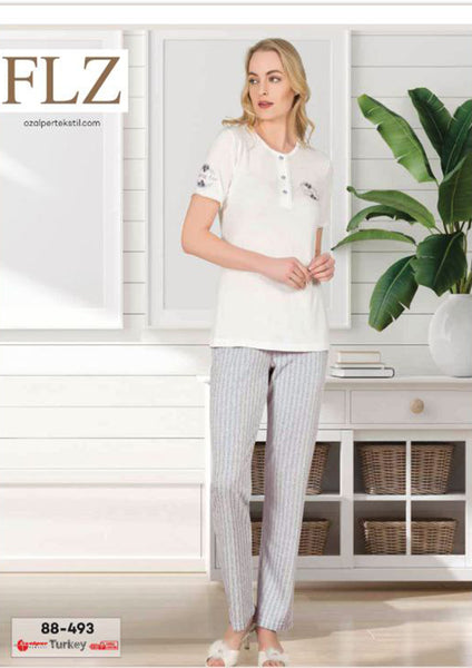 FLZ Short Sleeve Pajamas Set 88-493