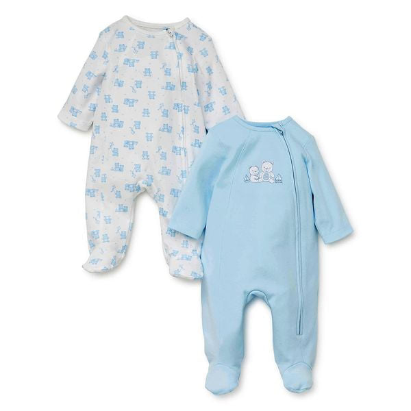 Set 2 Little Me Blue Jumpsuit Rompers - Babies 9050