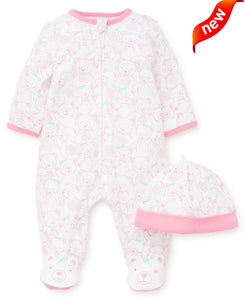 Girl Teddy Footed One-Piece And Hat " 9772 "