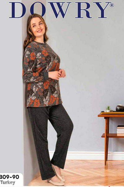 DOWRY Women's  Winter Long Sleeve Pajamas Set 09-90