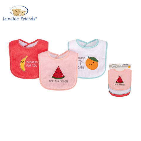 BABY GIRL KNIT TERRY BIB 3PC FRUITS 01791