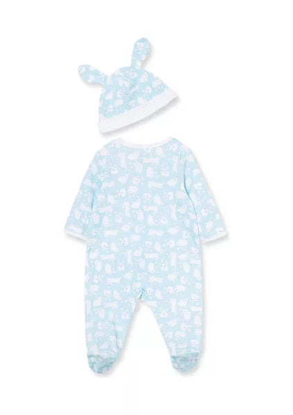 Little Me Baby Boys Bunny Footie with Hat 11648