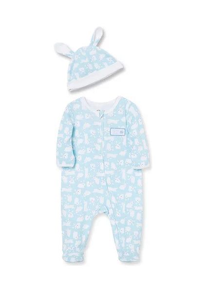 Little Me Baby Boys Bunny Footie with Hat 11648