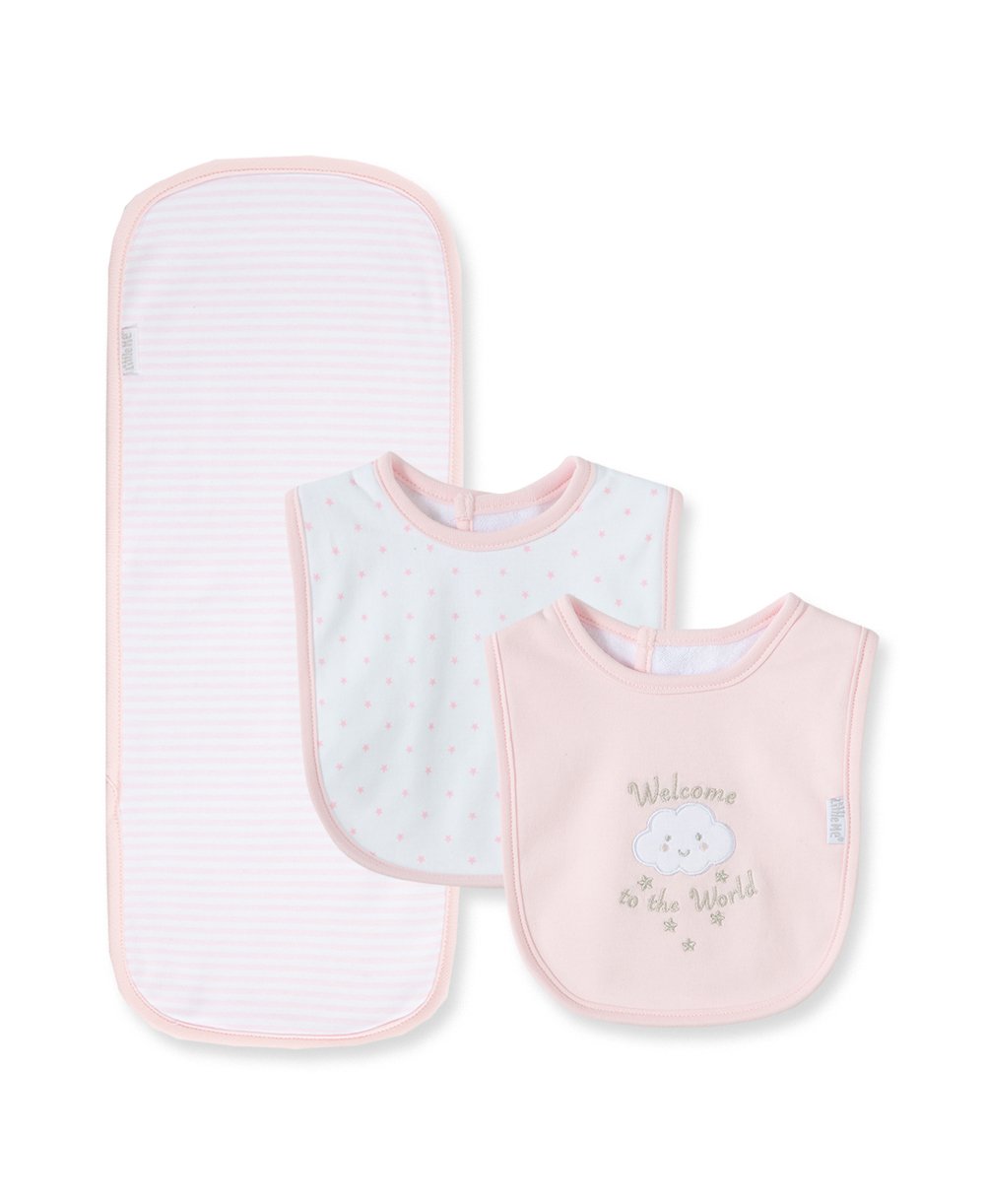 Pink Welcome To The World Bib & Burp Set 411368