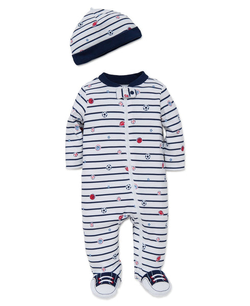 Sports Star Footed One-Piece and Hat 5706