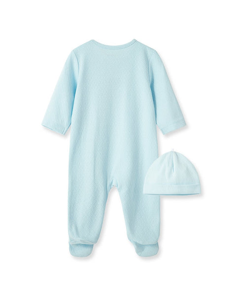 New Blue Welcome to the World Footed One-Piece & Hat 10280