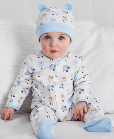 Little Lambs Footed One-Piece and Hat 10281