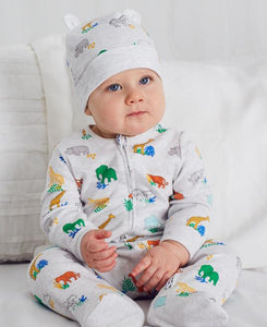 Bright Safari Footed One-Piece and Hat 10282