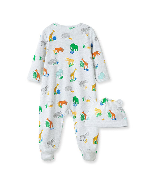 Bright Safari Footed One-Piece and Hat 10282